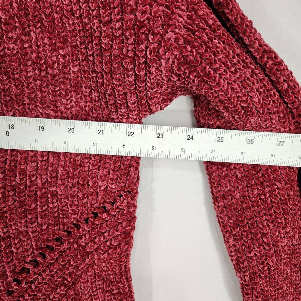 NWT American Rag Hooded Sweater Women's XL Burgundy Maroon Soft Cozy Chenille - Picture 4 of 8